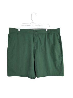 Mens Real Essentials Green Flat Front Chino Shorts 8.5" Inseam Size 3XL